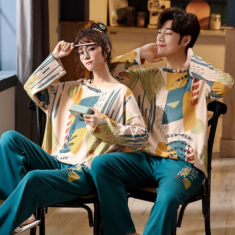 

Seeslim Cotton Sleepwear Round Neck Cartoon Pajama Home Suit Loose Pijama Set Long Sleeves Warm Nightwear Cute Doraemon Pyjamas