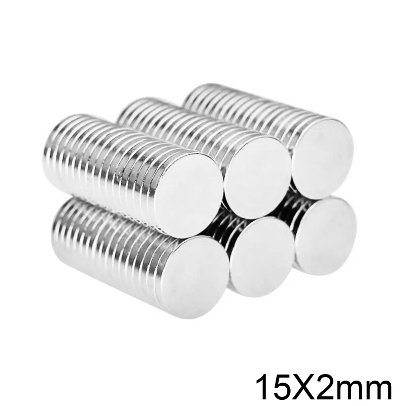 10/20/50/100pcs 15x2 сильные магниты 15 мм x 2 постоянный маленькие круглые Тонкий