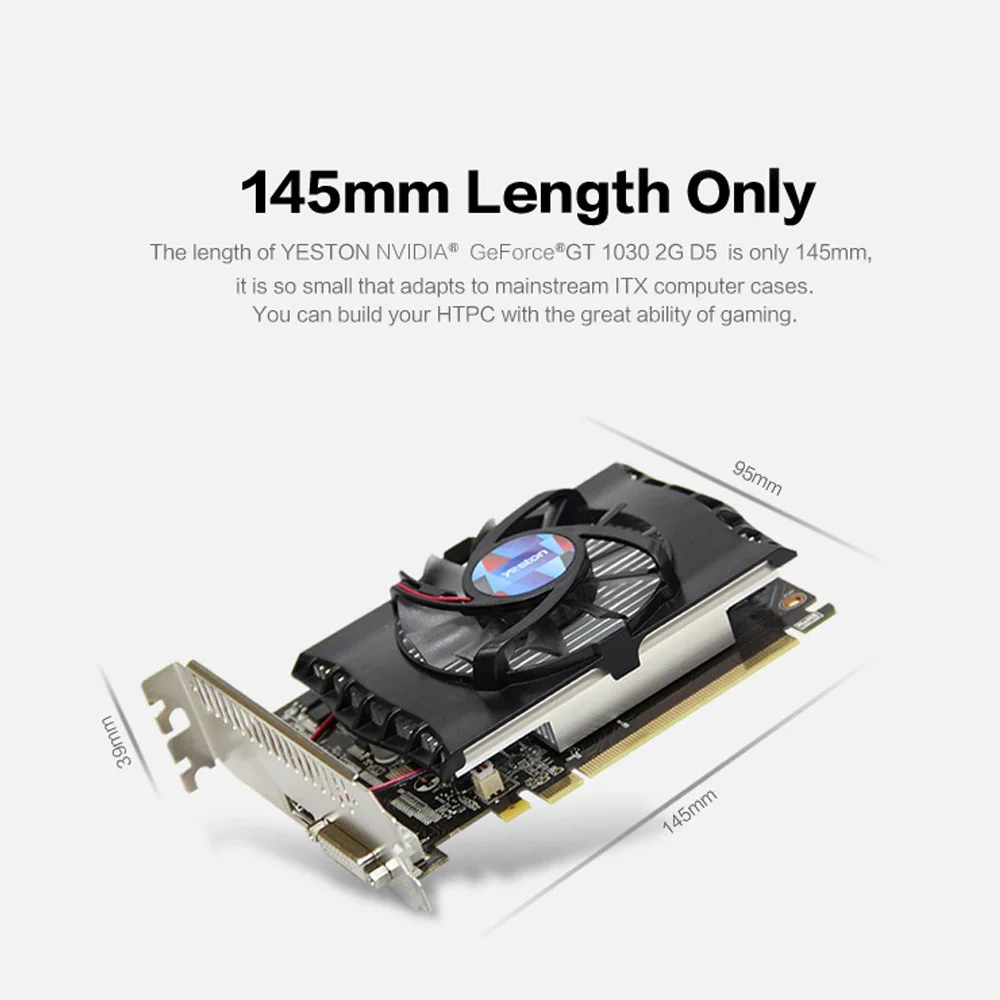 Yeston Gt 1030 2 ГБ Gddr5 видеокарты Nvidia Pci Express 3,0 настольный компьютер ПК видеоигровая видеокарта