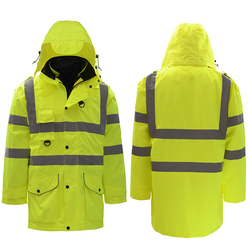 

SFVest High Visibility Reflective Waterproof Rain Warm Jacket Rainwear Coat