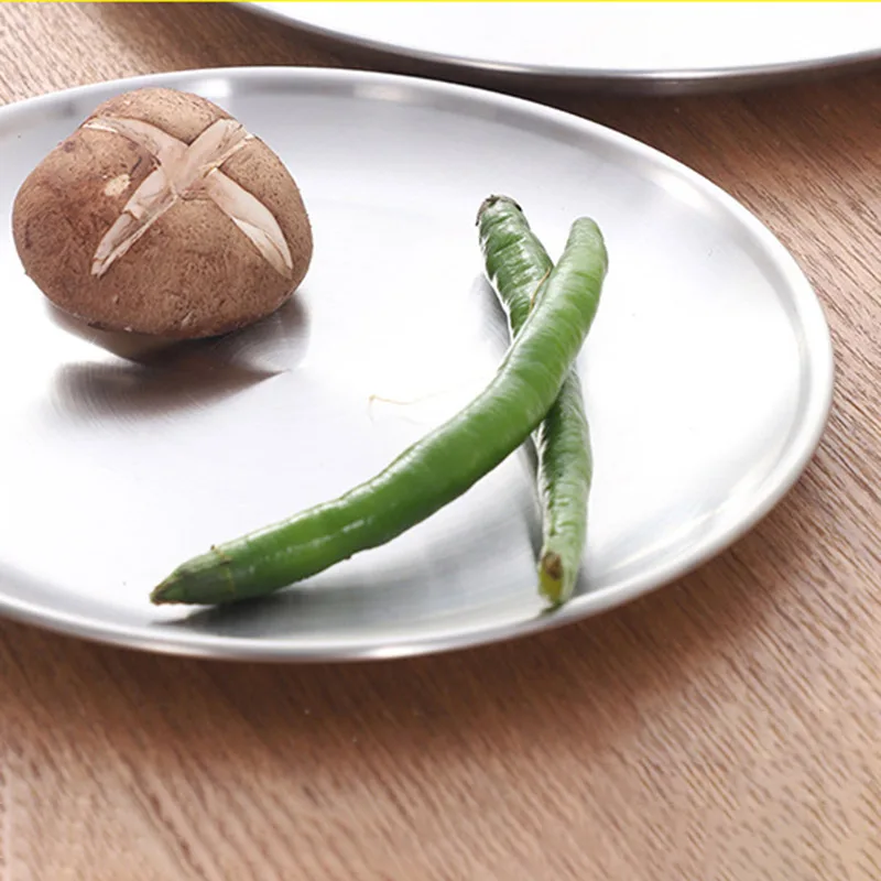 Туристическая обеденная тарелка из нержавеющей стали прочная посуда для пикника