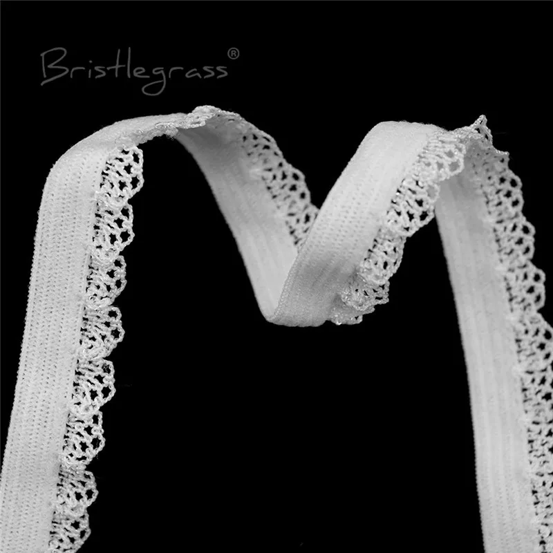 BRISTLEGRASS 2 5 10 Yard 3/8 "10mm Picot Schleife Rüschen Spitze Trim Gummi Mesh Spandex Bands Stirnband Dessous kleid Nähen Handwerk – Detail 4