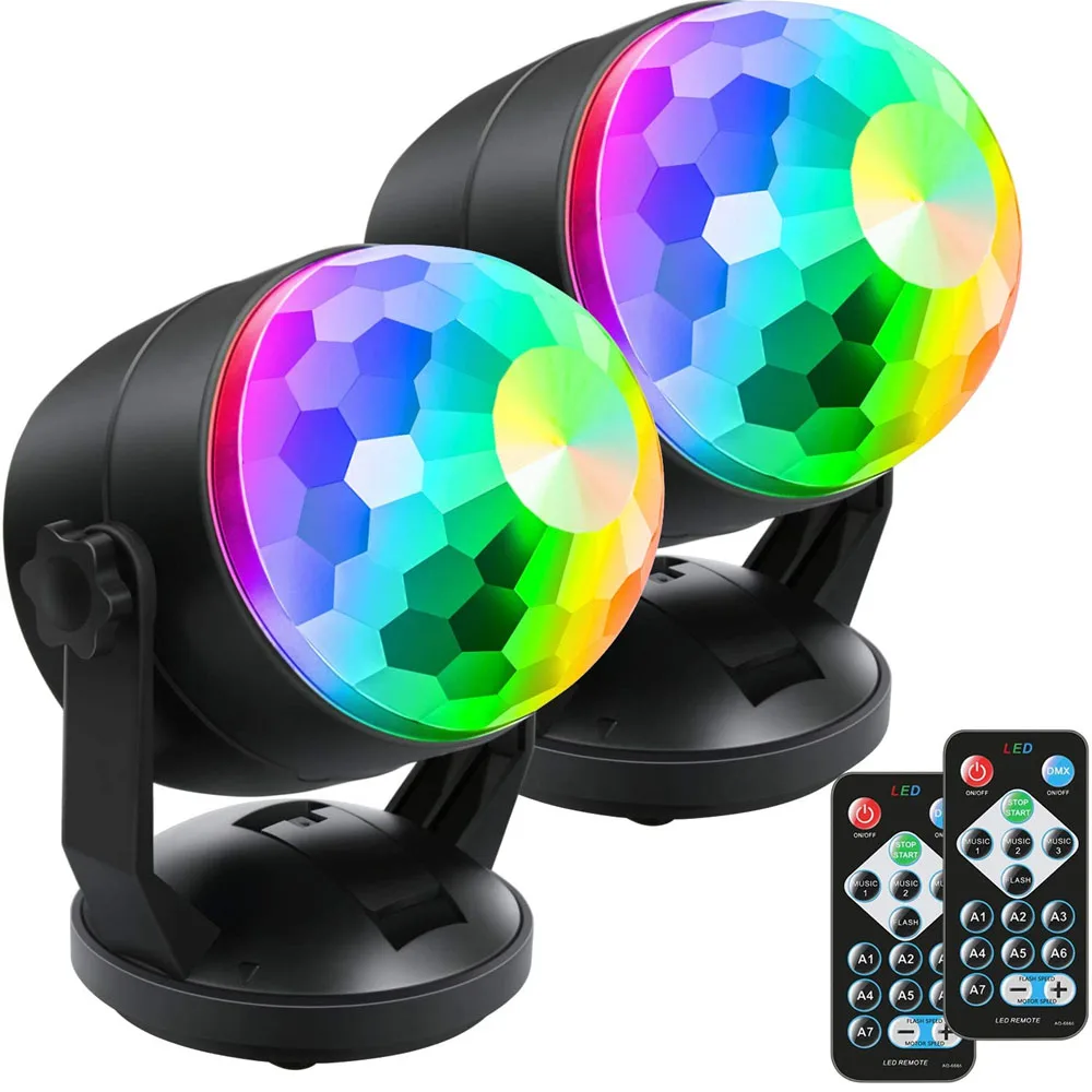 

Вращающийся RGB Шар вечерние, освещение со звуковой активацией, Лазерная лампа со сценическим эффектом для дискотеки, питание от аккумулятор...