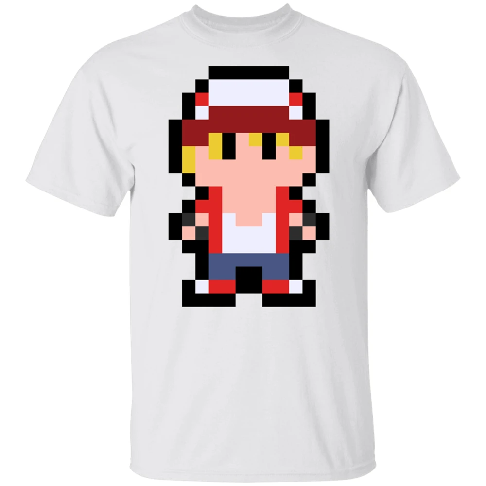 Pixel Terry Bogard Snk футболка бело серая для мужчин женщин Спортивная футболка|Мужские