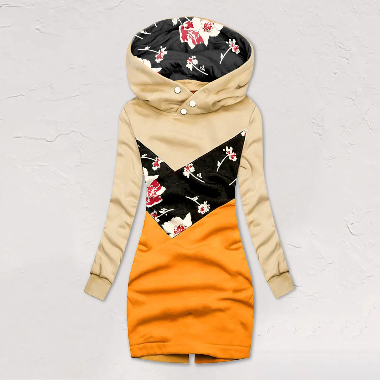 

Женские длинные толстовки с капюшоном, осенне-зимние свитшоты, платье, повседневные модные теплые свободные уличные топы с принтом в стиле ...