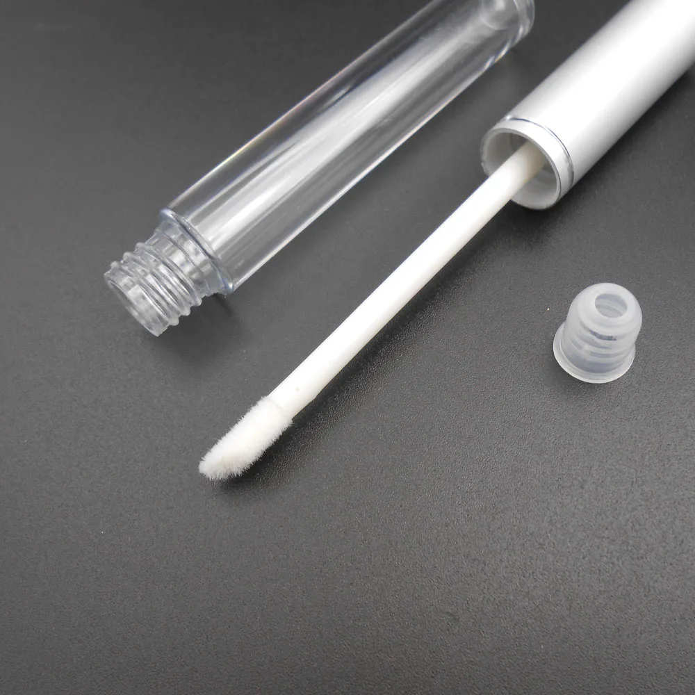 2PCS 3ML Empty Clear Lip Gloss AS Tube Balm Bottle Container Aluminum Silver Cap Plating Cover Pretty 13.7mm X 106mm *FD116 | Дом и сад