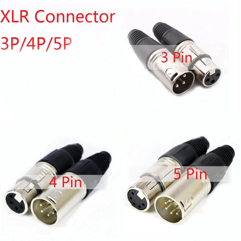 

1pcs Plug Socket Male/Female Microphone Audio XLR Connector 3P/4P/5P Contacts