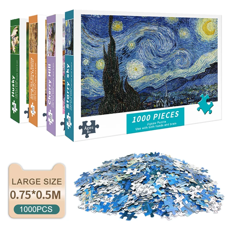 

Puzzles for Adults 1000 Pieces Paper Jigsaw Puzzles Educational Intellectual Decompressing DIY Large Puzzle Game Toys Gift