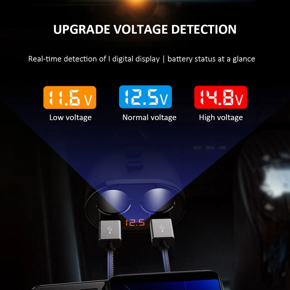 2 Порты и разъёмы 12 V-24 V Автомобильный Разветвитель Прикуривателя Мощность