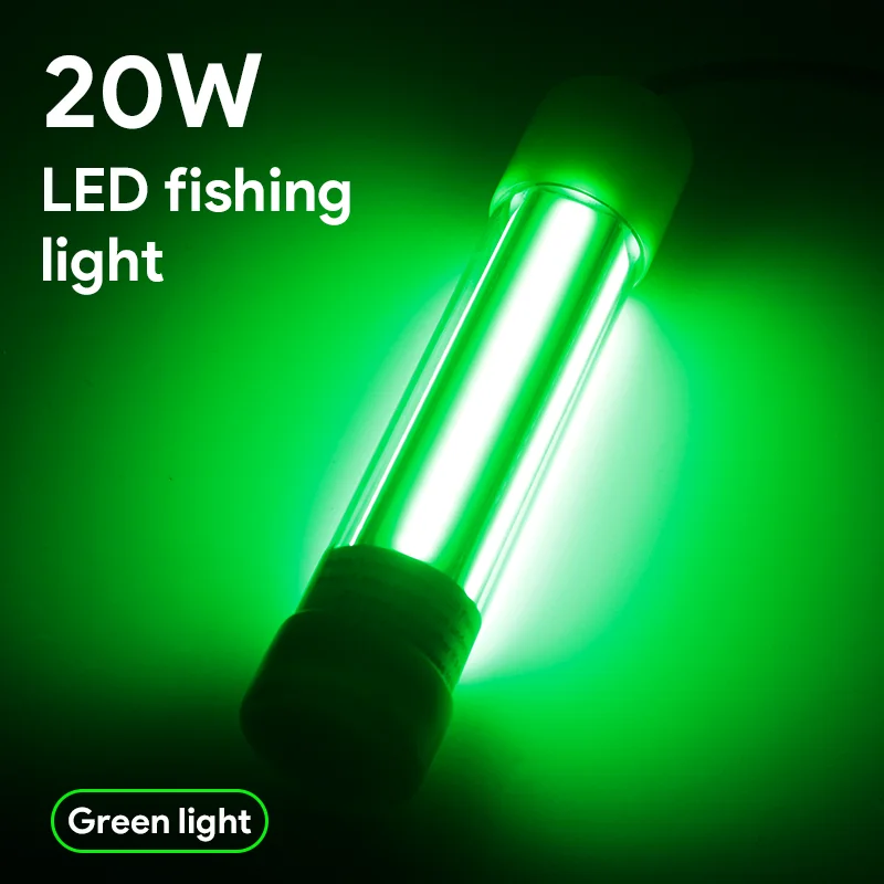 

DC12-24V 20W LED Submersible Fishing Light Deep Drop Underwater Fish Lure Bait Finder Lamp Squid Attracting