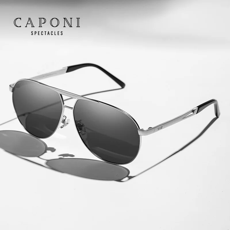 CAPONI, мужские солнцезащитные очки, высокое качество, поляризационные очки, классический бренд, солнцезащитные очки, покрытие линз, очки для вождения, для мужчин, CP8657
