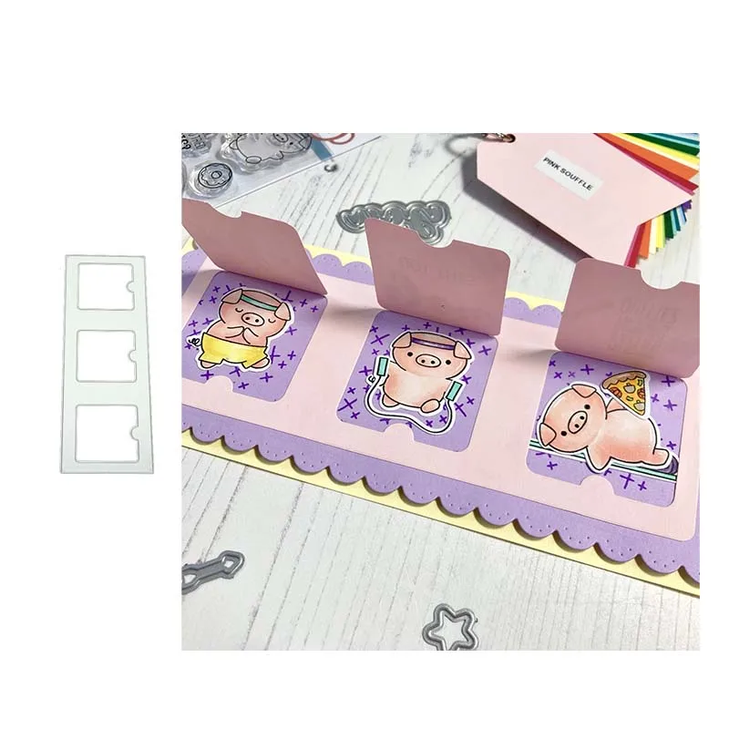 

2021 New Rectangle Photo Frame Metal Cutting Dies Stencil Craft Card Making Mould Decor Template for Scrapbooking Design Model