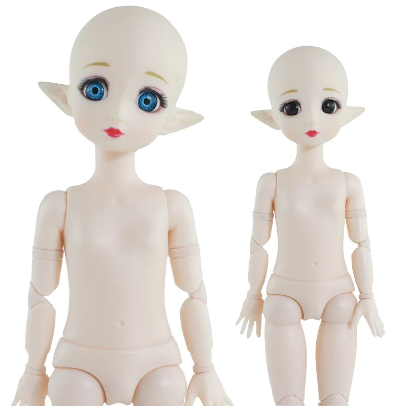 New 6 Points Fairy 28cm Bjd Doll 22 Joint Movable White Muscle Body Doll Fat Body Change Makeup Head DIY Doll Girl Toy Gift
