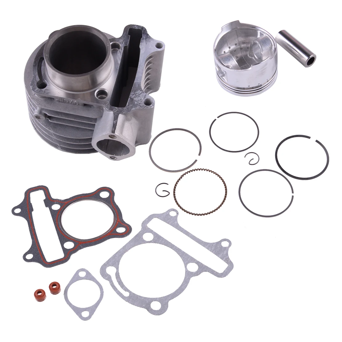 

Silver Big Bore 50mm Cylinder Kit With Piston Ring Pin Fit for 139QMB GY6 50cc 80cc 100cc Scooter Moped Parts Accessories