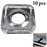 10pcs universal gas range stove top burner protector heavy duty oven oilproof liners sheets cook pad oven tool