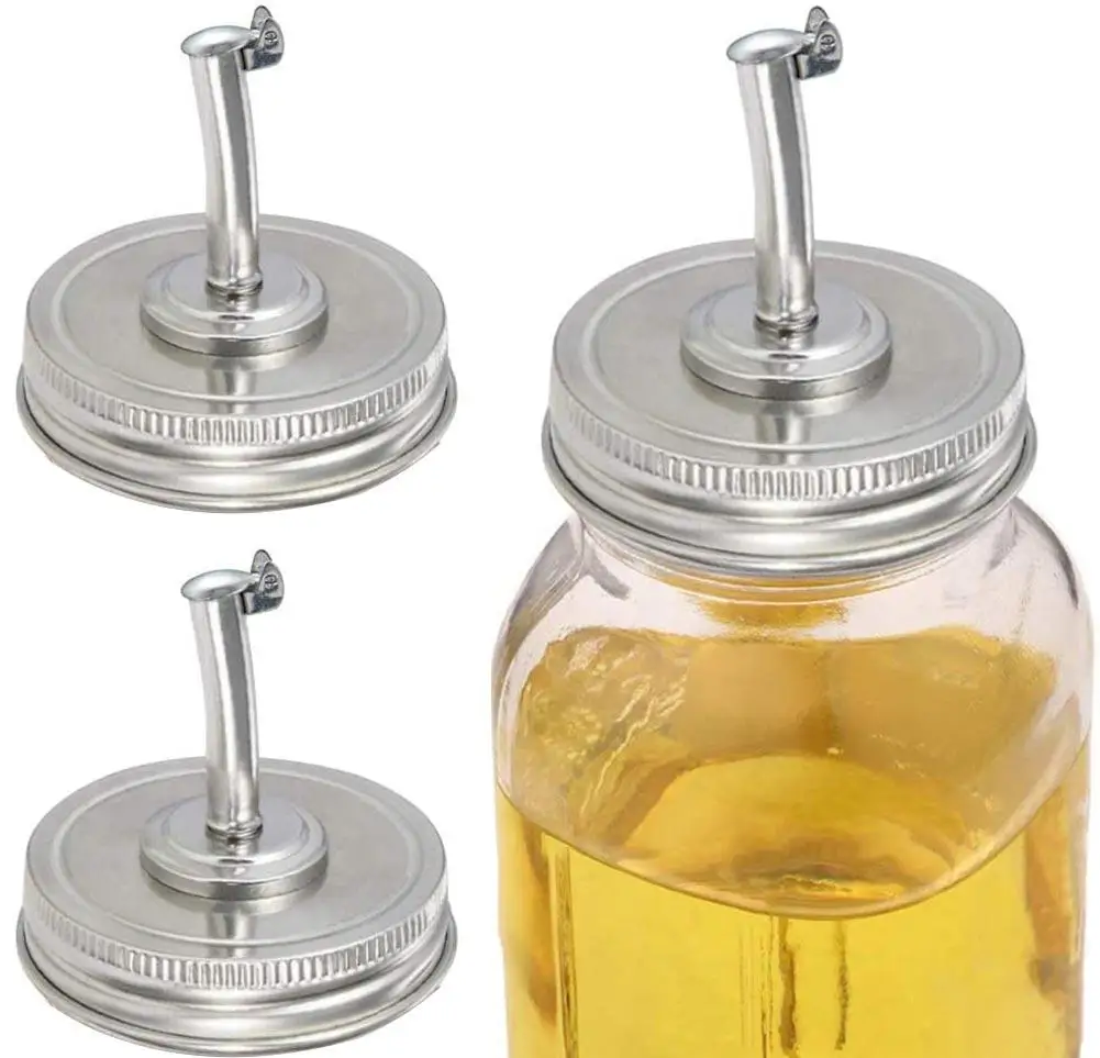 

2Pcs 70mm Pour Spout Lids Oil Bottle Cover Silicone Washer Cap for Mason Jar