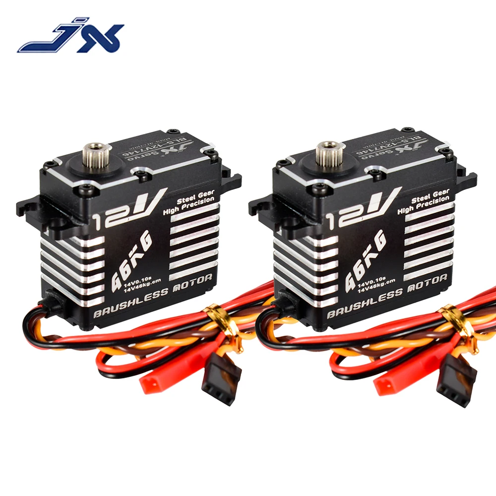 

Hot JX Servo BLS-12V7146 46KG 12V 180 Degrees HV Steel Gear Digital Brushless Servo For RC Robot