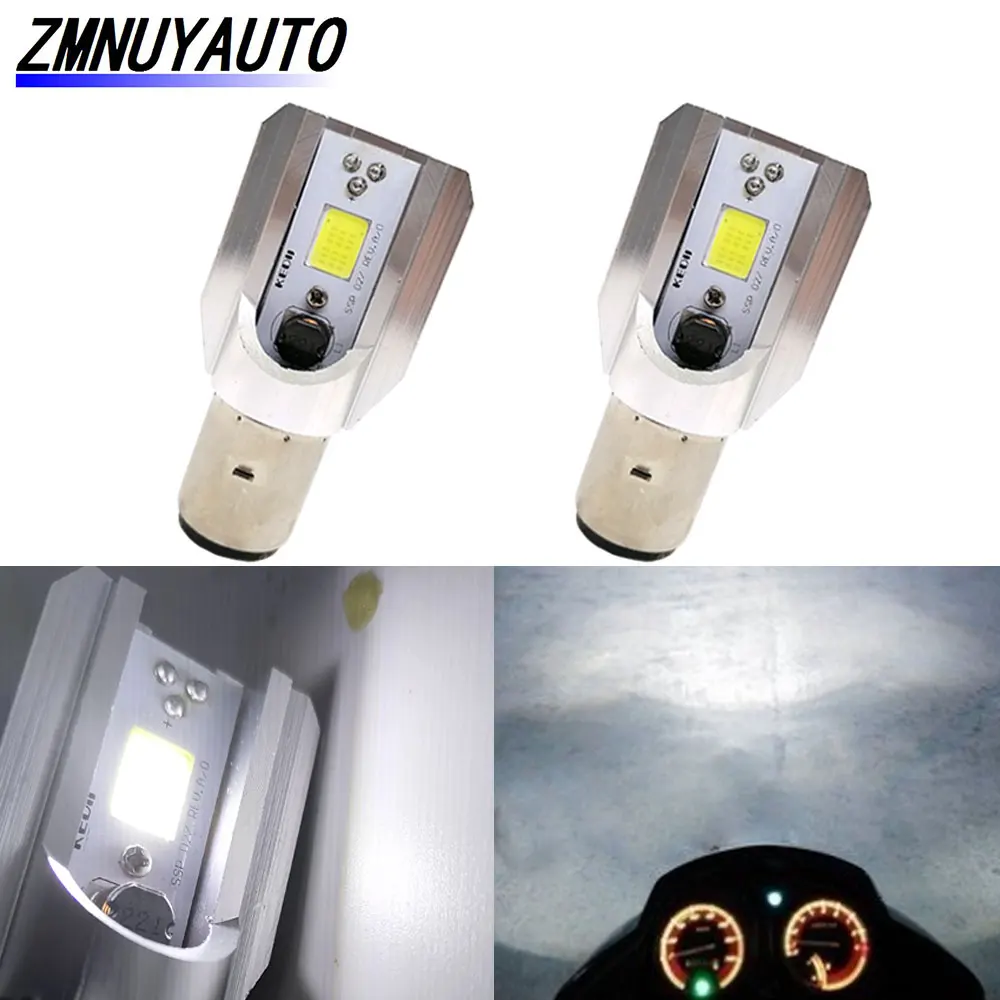 2 шт. H4 светодиодная фара для мотоцикла H6 BA20D COB Led H/L лампа 1200LM Скутер ATV Мото
