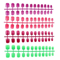 24pcs made up short false nails fake nails abs artificial finger tips press on short round nail art decorations 31 colors
