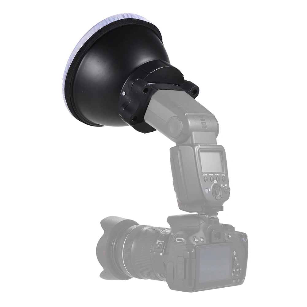 Фотография 18 см Отражатель Диффузор абажур лампы с мягкой тканью для Canon Nikon Yongnuo