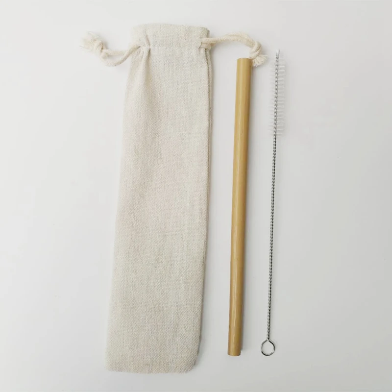 50 наборов бамбуковая соломенная Питьевая соломинки многократного использования