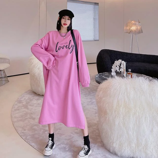 

Long Sleeve Loose Large Big Plus Size Women Clothing Tops Ladies Sweatshirt Autumn and Winter Outfits Oversized Dress Coat