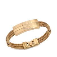 gold bracelet men steel bracelet fashion charm jewelry new stainless titanium wristband classic bangle