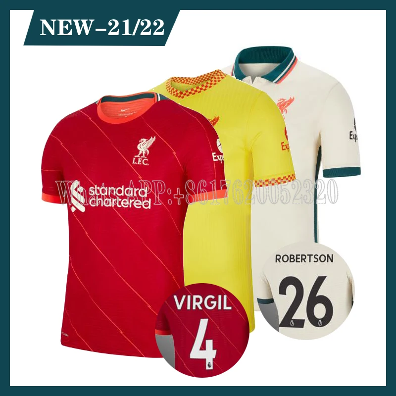 

2021 Top Thai Best quality M.SALAH THIAGO DIOGO J Liverpooles soccer jersey ORIGI MILNER A.BECKER football shirt