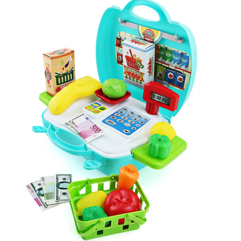 

Children's Simulation Makeup Jewelry Set Doctor Tools Supermarket Suitcase Kitchen Tableware Play House Toys Gift
