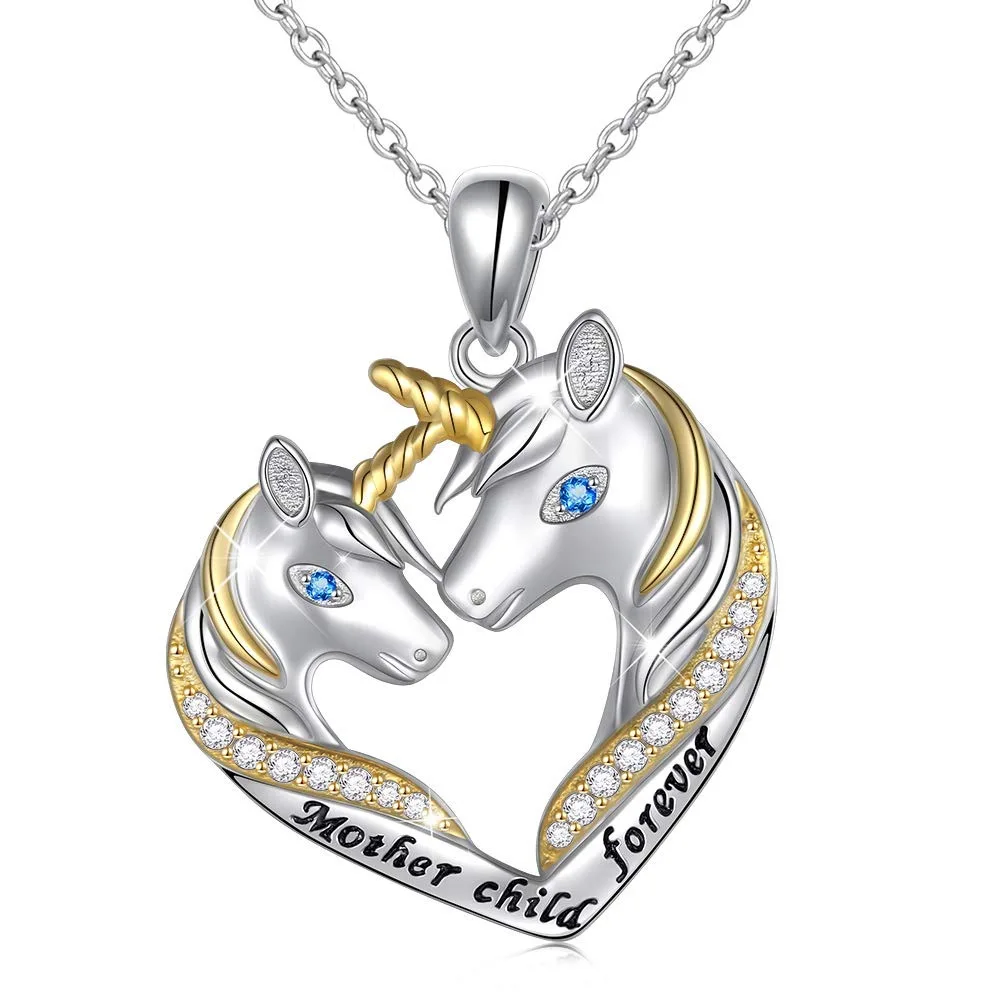 Fashionable income Double Horse Unicorn Necklace in pairs a pair of allegorical pendants gifts for romantic lovers | Украшения и