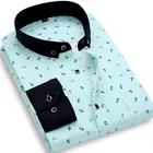 Рубашка мужская повседневная с цветочным принтом, легкая, тонкая, с длинным рукавом, в стиле пэчворк