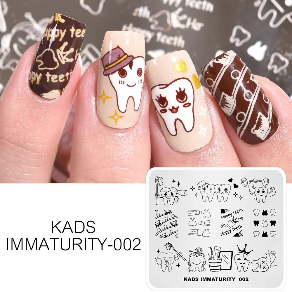 Immaturity 002 KADS дизайн ногтей шаблон конструкции незрелость серии трафарет для маникюра пластины с узорами для ногтей шаблон для печати дизайн - Цвет: Immaturity 002