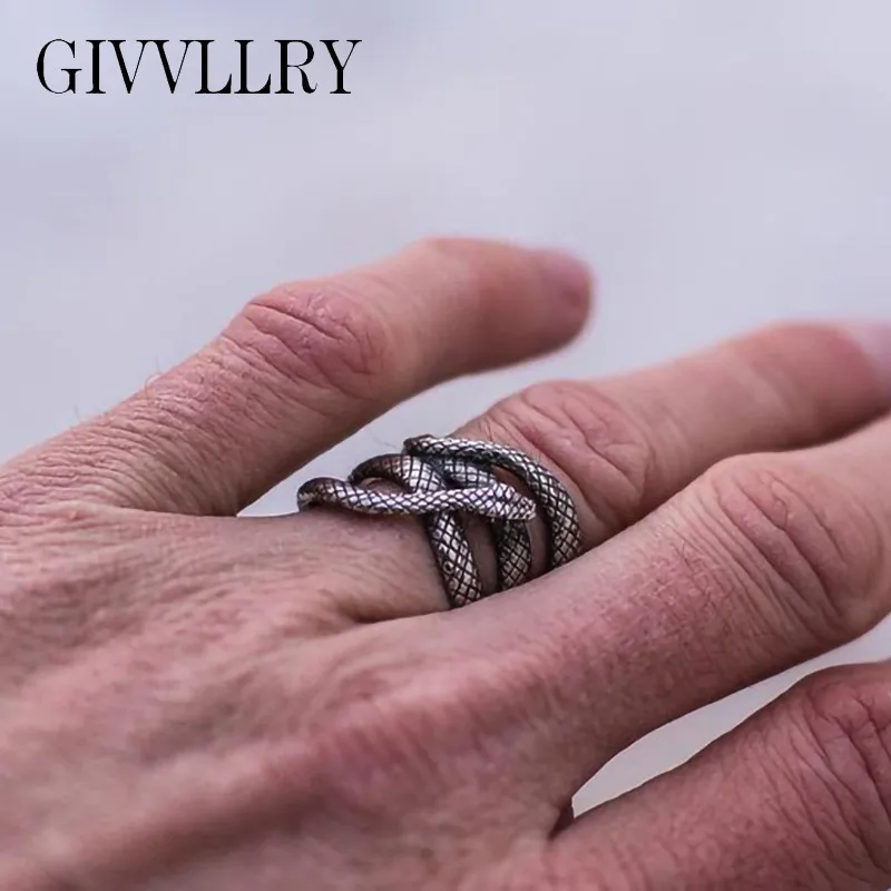 Преувеличенное Винтажное кольцо змеи для мужчин Панк ювелирные изделия шикарные