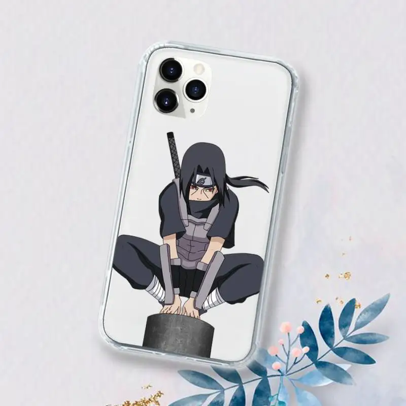 

Newest Japan Anime Naruto Sasuke Phone Case Transparent for iPhone 11 12 mini pro XS MAX 6 6S 8 7 Plus X 5S SE 2020 XR