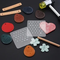 3pcs diy english letter leather stamp template letter number leathercraft stamping tools alphabet stamps handle punch kit tool