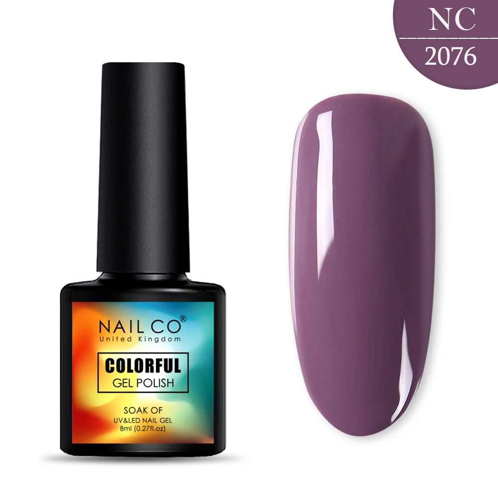 2076 NAILCO, новинка, 8 мл, 130 цветов, светодиодный Гель-лак для ногтей УФ гель для ногтей, салонный домашний лак, Гель-лак, гибридный, впитывающий - Цвет: 2076
