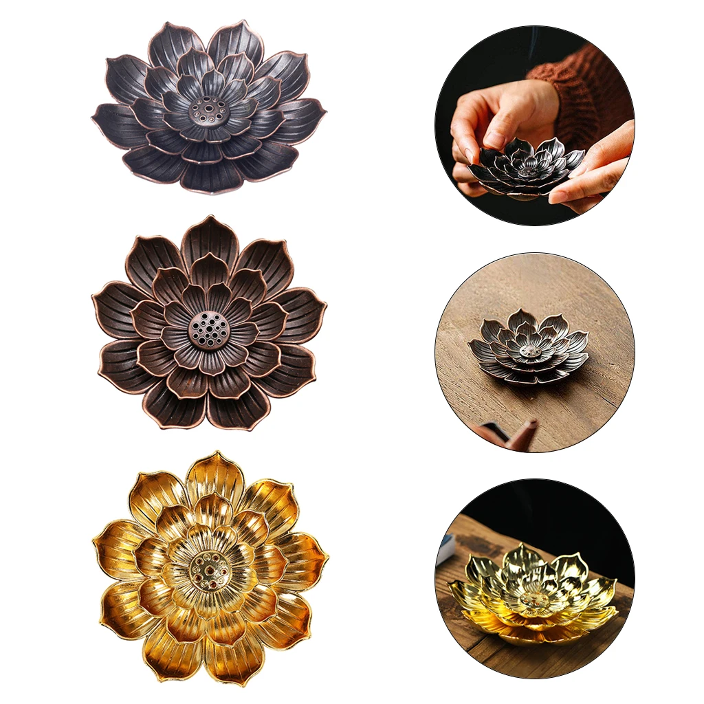 6/16 Holes Lotus Incense Burner Holder Censer Plate Detachable Ash Catcher