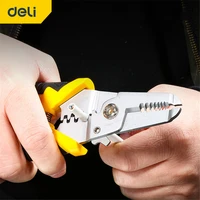 deli professional automatic wire stripper for 0 2 6 0mm multitool crimping pliers cable optical fiber wire cutter crimping tool