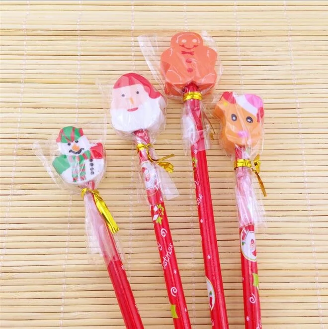 

FREE SHIPPING30pcs/lot New Sweet Red Rod Christmas Pencil Ten Design Colored Pencils For Children Drawing School Supplies