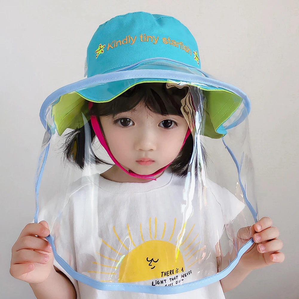 

Dust Prevention For Boys & Girls Cute Anti-spitting Protective Hat Kids Face Cover Sun Hat Fisherman Cap Portable And Detachable