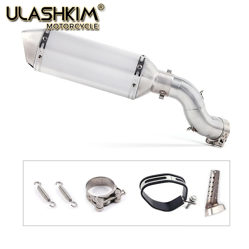 

Бесплатная доставка, мотоциклетная выхлопная средняя труба, глушитель, полная система, труба, труба без шнуровки для Kawasaki Z900 Z 900 2017 2018