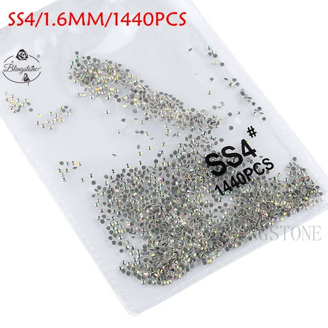 SS3-SS8 1440 шт Супер Блестящий Flatback многоцветный не горячей фиксации стразы для дизайна ногтей украшения обуви и украшение в виде танцующих фигурок - Цвет: hot fix ss4 ab 1440
