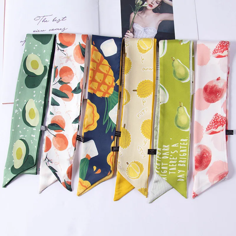 

New narrow ribbon autumn and winter fashion strip small scarf decorative scarf tie bag ribbon ever-changing scarves
