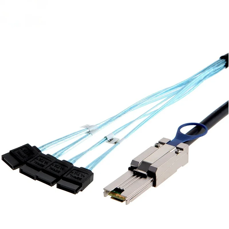 mini sas 26pin sff 8088 male to 4 sata 7pin female hard disk splitter adapter data cable 1m 8088 to 4 sata cable free global shipping