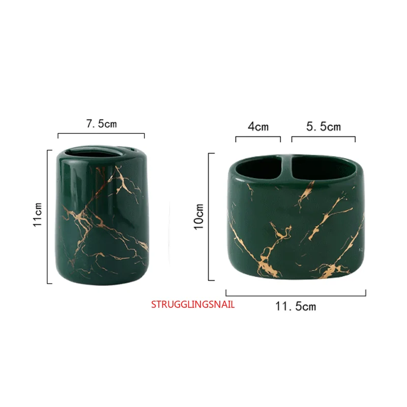 

Toothpaste Toothbrush Holder Marbling Ceramics Bathroom Toothbrush Cup Multifunction Toothbrush Barrel Bathroom Supplies Rack