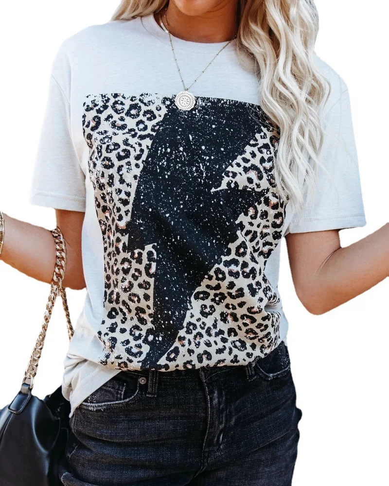 

Leopard-Print Lightning Rock T-shirt
