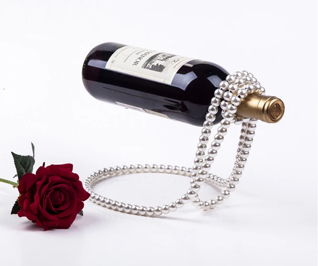 Creative Pearl Necklace Wine Bottle Holder 4