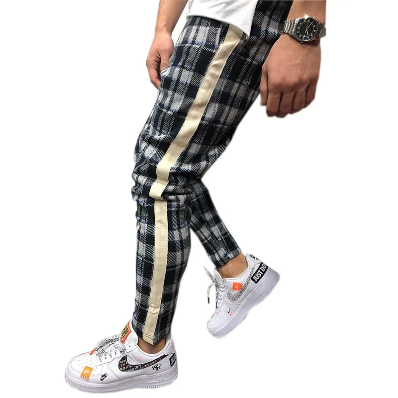 

Joggers Sweatpants 2020 Autumn Streetwear Trousers Plaid Casual Sports Mens Pants PACK11