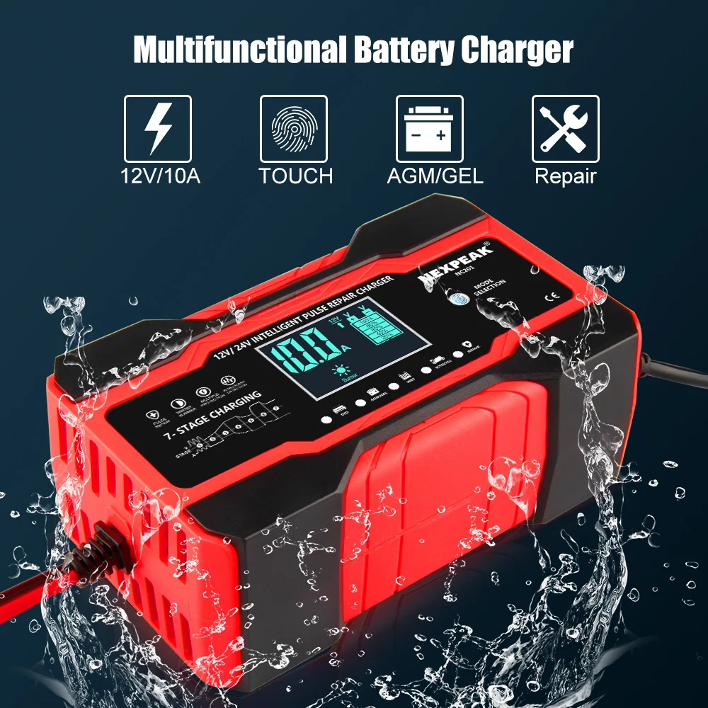 Автомобильный Батарея Зарядное устройство 12v 24v полностью автоматическая