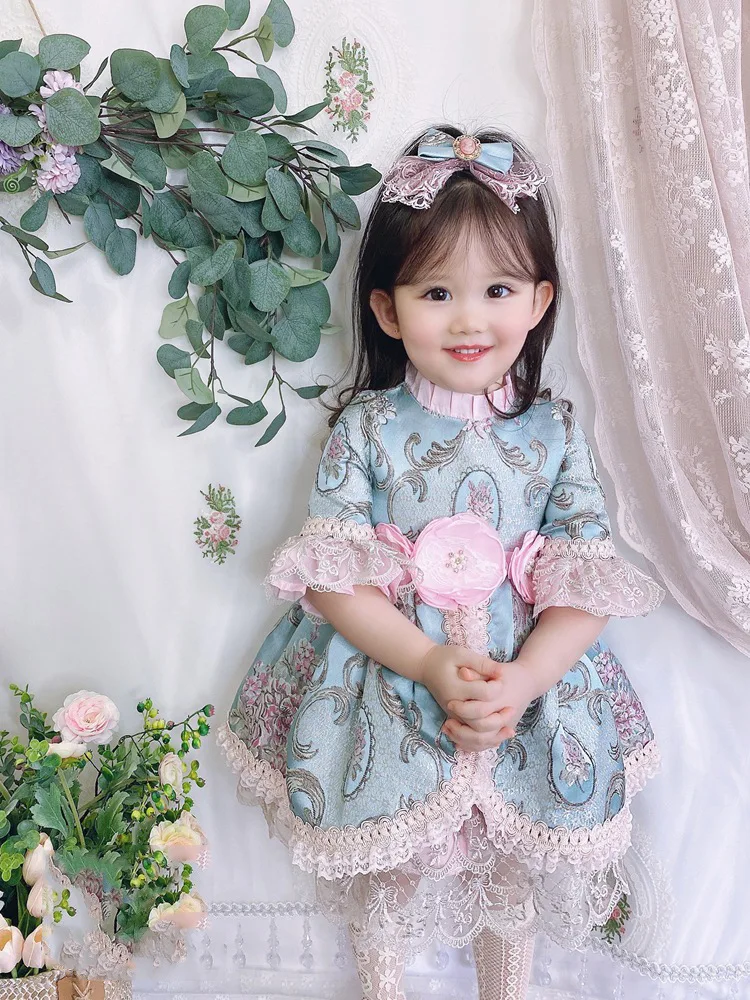 

Spanish Turkey Girls Princess Dress Lolita Vintage Kids' Dresses for Girl Birthday Party Christmas Children's Sweet Dress